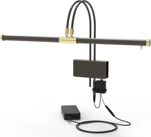 Miniatura 7 de Cocoweb - lámpara de piano de cola de LED de 22" en negro con acentos de níquel satinado y clip de atenuación - ajustable - LED - brillante - se
