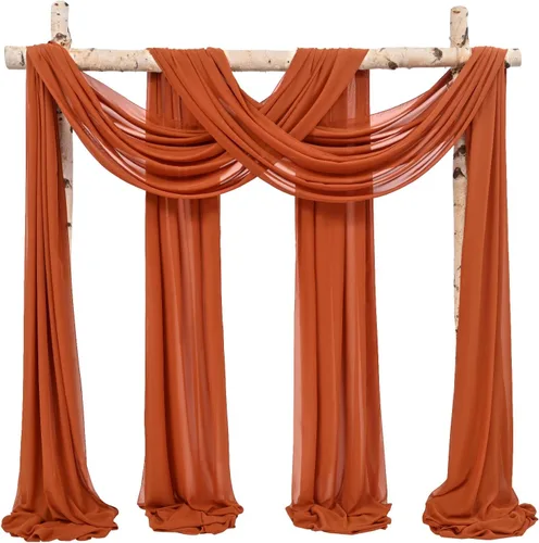 Miniatura 16 de Tela para Cortinas de Arco de Boda, 2 Paneles de 28" x 20 pies, Cortinas Blancas para Arco de Boda para Ceremonia, Cortinas de Tela de Gasa, Blanco