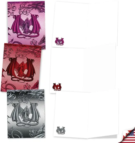 Miniatura 4 de The Best Card Company - 20 tarjetas de notas en blanco con monograma de colores surtidos, caja personal estacionaria a granel de 4 x 5.12 pulgadas