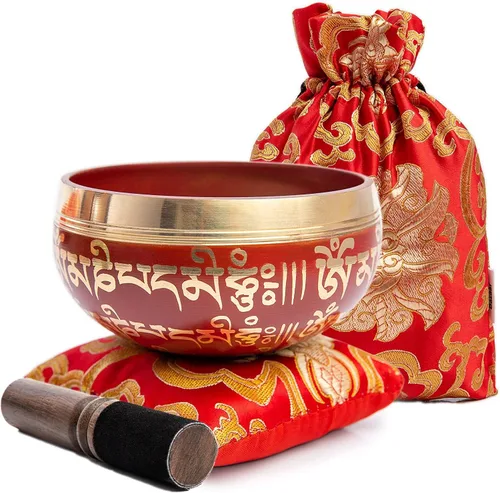 Juego de cuencos tibetanos cantadores - Fácil de tocar para principiantes - Auténtico y elaborado a mano para meditación de atención plena, sonido