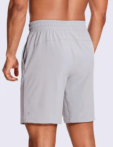 Miniatura 2 de CRZ YOGA Pantalones cortos de entrenamiento sin forro para hombre, 9 pulgadas, secado rápido, para correr, deportes, atletismo, gimnasio