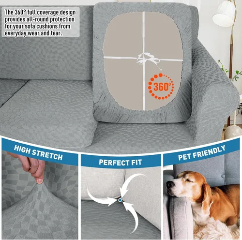 Miniatura 4 de Fundas elásticas 2025 para chaise longue de sofá seccional, funda individual para chaise longue removible y lavable, funda de repuesto para asiento