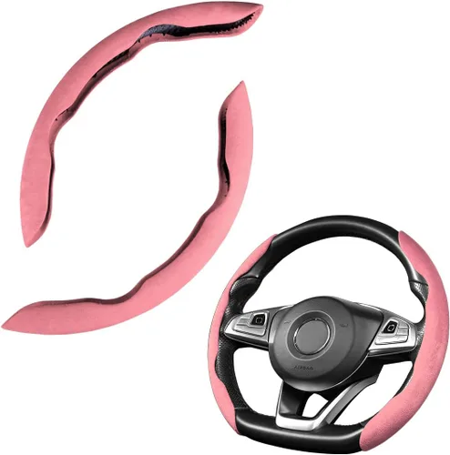 Miniatura 9 de LoyaForba Funda universal para volante de automóvil, protector universal de cuero segmentado de 15 pulgadas, antideslizante y suave, transpirable