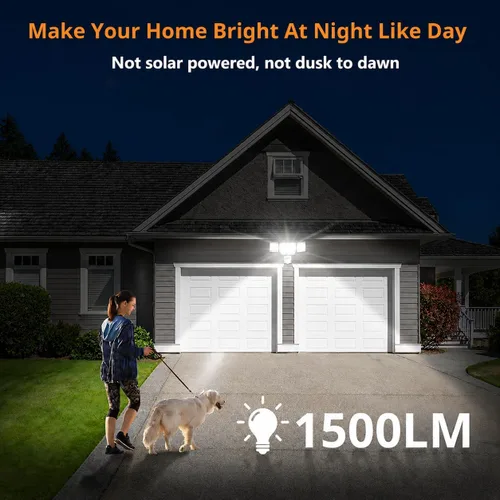 Miniatura 3 de LEPOWER Luz de inundación LED alimentada por batería para exterior, 1500 lm, luces de seguridad con sensor de movimiento, IP65 resistente al agua