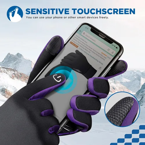 Miniatura 3 de SIMARI - Guantes de invierno para hombres y mujeres, para pantalla táctil, guantes de invierno, guantes de trabajo para correr, conducir, montar