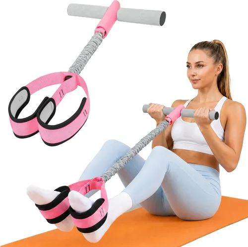 Miniatura 9 de Bandas de resistencia con asas, bandas elásticas de resistencia de pedal de 6 tubos para entrenamiento, bandas de ejercicio de goma natural