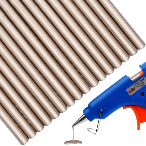 Miniatura 11 de 16 piezas de mini pistola de pegamento para sello de cera para sello de cera, oro ámbar, ideal para invitaciones de boda, tarjetas, sobres, paquetes