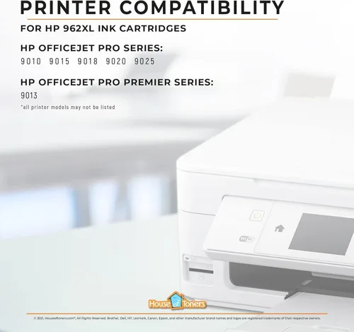 Miniatura 4 de Houseoftoners Cartucho de tinta HP 962XL remanufacturado, alto rendimiento HP 962XL compatible con Envy (5540,5640, 5660, 7644, 7645) OfficeJet