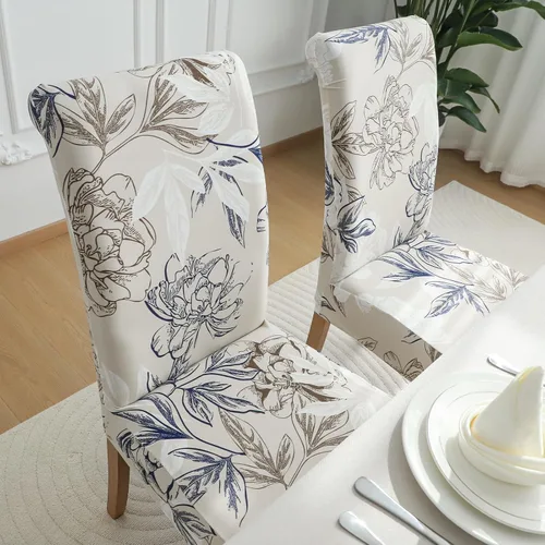 Miniatura 5 de FORCHEER Juego de 6 fundas para sillas de comedor, fundas elásticas para sillas de cocina, 6 piezas, fundas para silla Parson, paquete de 6, Flores