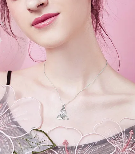 Miniatura 5 de FLYOW Collar de plata de ley 925 con nudo celta para mujer, regalo de cumpleaños para mamá