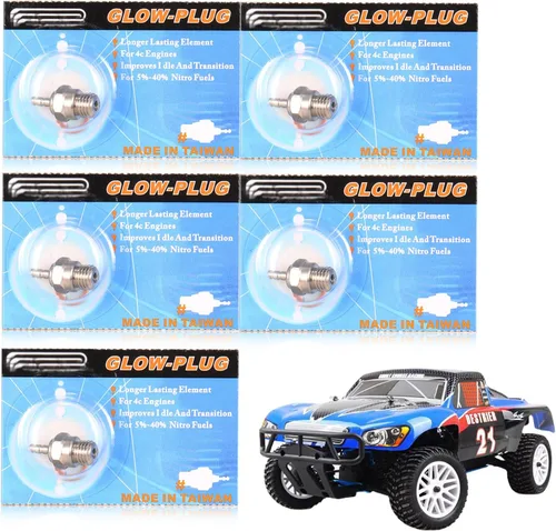 Miniatura 7 de N4 Bujías de bujía incandescente caliente para Traxas T-maxx Kyosho HSP1 HPI Redcat 1/8 1/10 RC Coche Camión Buggy Accesorios, paquete de 5 piezas