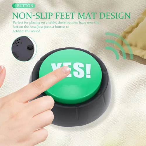 Miniatura 5 de NUOBESTY Botón de sonido de botón de juguete de botón de botón de utilería Juego de broma de fiesta Botones de voz Botón de juguete - Botón verde Sí