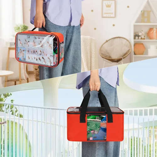 Miniatura 5 de Rexmica Bolsa organizadora de almacenamiento de juguetes grande de 2 piezas para ladrillos de construcción, estuche organizador de viaje