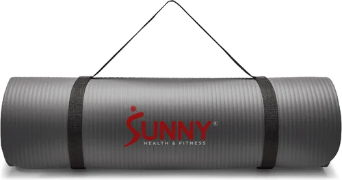 Miniatura 14 de Sunny Health & Fitness Alfombrilla de yoga antideslizante: duradera, antidesgarros, ligera, soporte acolchado para yoga, pilates, ejercicios de Azul