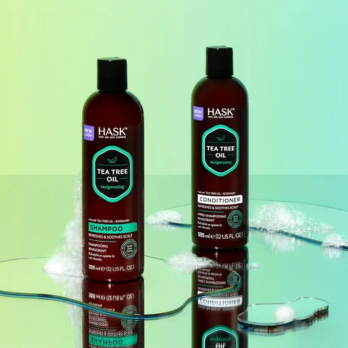 Miniatura 8 de HASK Juego de champú vigorizante de aceite de árbol de té y romero + acondicionador Refresca el cuero cabelludo, calma, sin sulfatos, sin