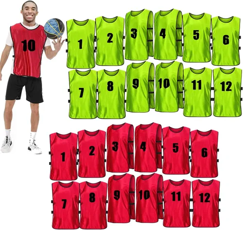 Chaleco de práctica de fútbol de 24 piezas, ligero, numerado, equipo de fútbol, centavos, suministros deportivos, chalecos de Scrimmage, camiseta de