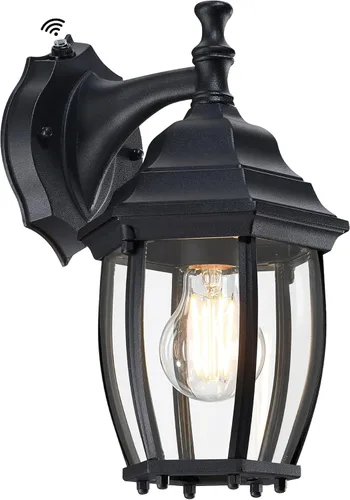 LIT-PaTH Farol de pared para exteriores del atardecer al amanecer, aplique de pared como accesorio de iluminación de porche con base mediana E26