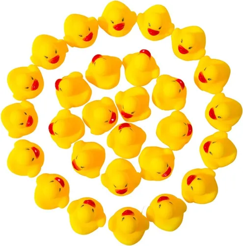 Miniatura 3 de Juego de mini pato de goma amarillo de 12 piezas, flotador y chirriante, mini pato de goma, baño para bebé, ducha con sonido de pato, juguetes