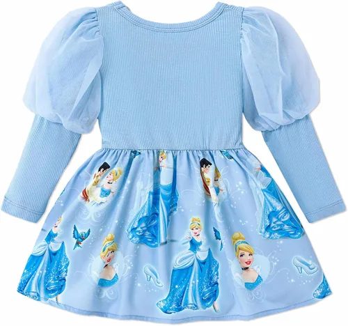 Miniatura 3 de Disney Princess Baby Toddler Girl Flutter Long Sleeves Tulle Dress Birthday Costume Outfit