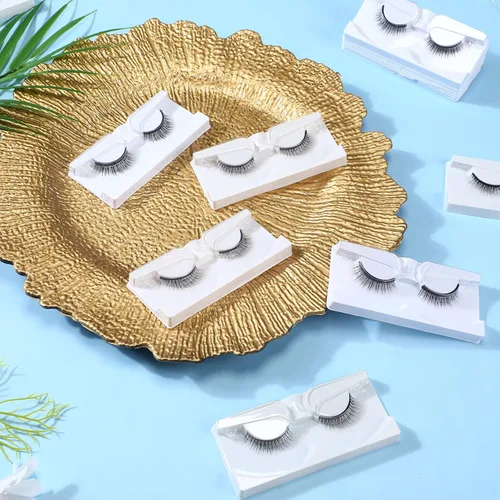 Miniatura 7 de 32 pares de pestañas autoadhesivas con pinzas, reutilizables, adhesivas, sin pegamento, aspecto natural, falsas, impermeables, prepegadas, a granel