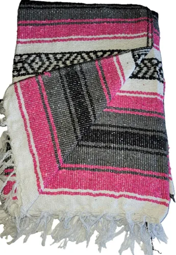 Miniatura 4 de Manta de Falsa mexicana de 52 x 77 pulgadas, auténtica manta de yoga tejida a mano, manta Navajo, manta de camping, manta de picnic, manta de silla