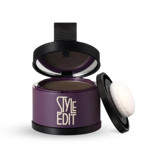 Miniatura 11 de Style Edit Polvo de retoque de raíz para cabello marrón claro Color de cabello para cubrir canas y raíces Polvo de línea capilar con infusión