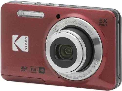 Miniatura 7 de KODAK PIXPRO Friendly Zoom FZ55 - Paquete de cámara digital (rojo) con tarjeta SD de 32 GB, funda para cámara y cargador de viaje de batería