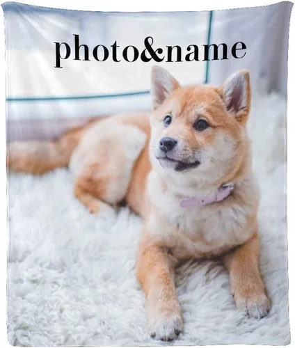 Miniatura 5 de Manta personalizada con nombre de foto, manta personalizada de perro pastor alemán de forro polar súper suave para sofá, cama (50 x 60 pulgadas)
