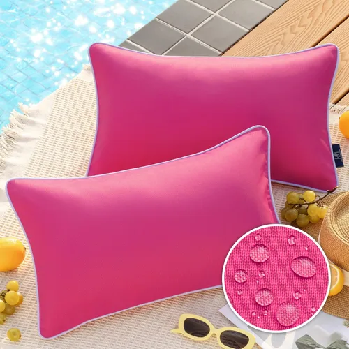Miniatura 57 de Phantoscope - Juego de 2 fundas de almohada y cojín cuadradas decorativas, impermeables, para intemperie, sofás, carpas, 18 x 18 pulgadas