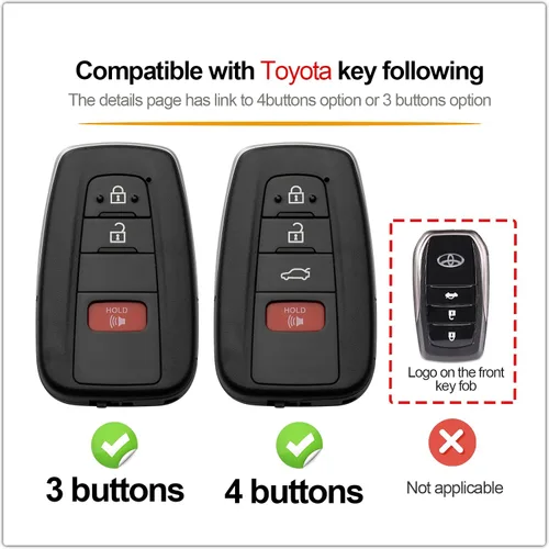 Miniatura 6 de Compatible con Funda para Llavero Toyota de Cuero, Funda Protectora para Llavero Toyota Avalon Camry TRD Corolla Highlander Prius Prime RAV4 Prime