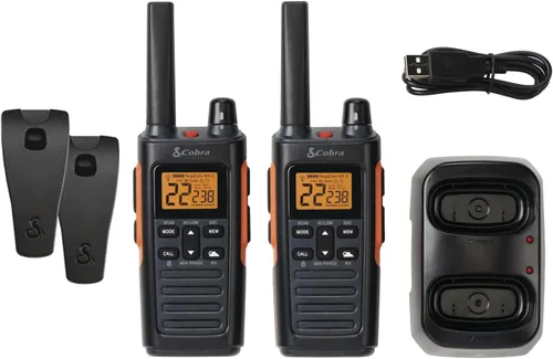 Miniatura 13 de Cobra RX680 Paquete de 2 Walkie Talkies y Auriculares de Vigilancia Compatibles Cobra GA-SV01 2P: Radios Bidireccionales Rugosas y Resistente a