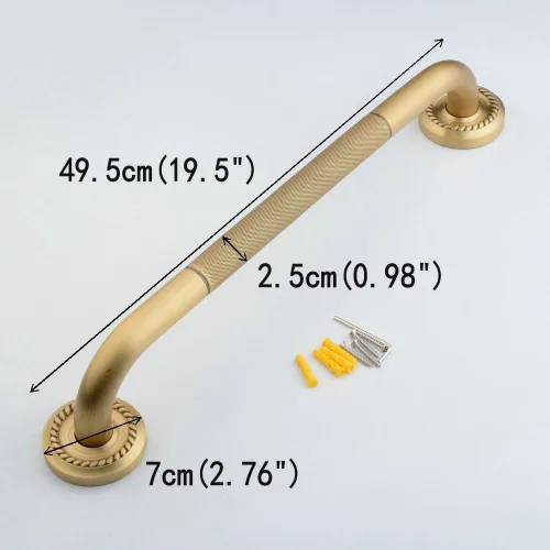 Miniatura 2 de Barra de agarre para ducha, barras de agarre de 17.7 pulgadas para bañeras, duchas, baño, agarres de ducha de latón antideslizantes para personas