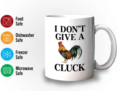 Miniatura 3 de Chicken Lover - Taza de café con texto en inglés "I Don't Give a Cluck" de 11 onzas, diseño de granjero sarcástico, propietario de una granja