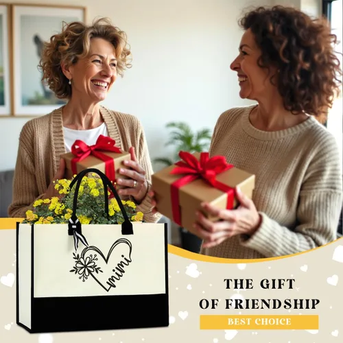 Miniatura 2 de FORBIDDEN PAPER Regalos para la abuela, tía, mamá, bolsa de mano para mamá, cumpleaños, día de la madre, bolsa de playa, bolsa de compras de lona