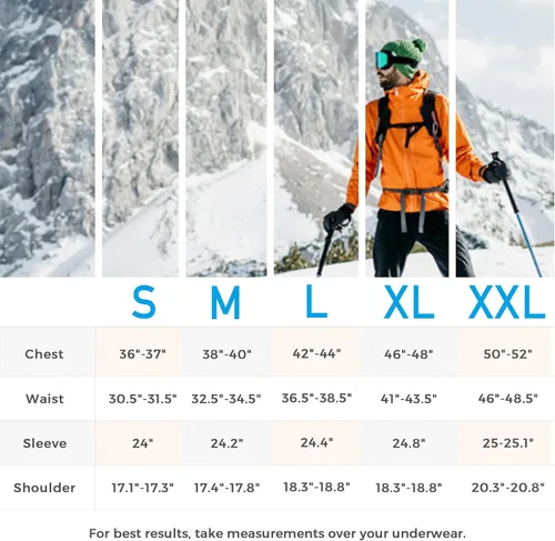 Miniatura 7 de Skieer Chaqueta de esquí impermeable para hombre, abrigo de snowboard de invierno con capucha, impermeable a prueba de viento