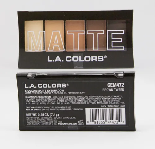 Miniatura 3 de Paleta de 5 sombras para ojos mate La Color, Marrón tweed