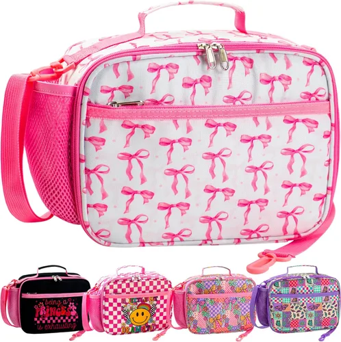 Miniatura 11 de RLGPBON Lonchera para Niños, Lonchera con Aislamiento Térmico para Niños y Niñas, Bonita Bolsa de Almuerzo y Lonchera Reutilizable para Niños