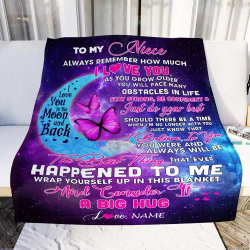 Miniatura 2 de Manta personalizada con texto en inglés «To My Niece», de Aunt Auntie Uncle Always Remember How Much I Love You Moon Butterfly Birthday Christmas
