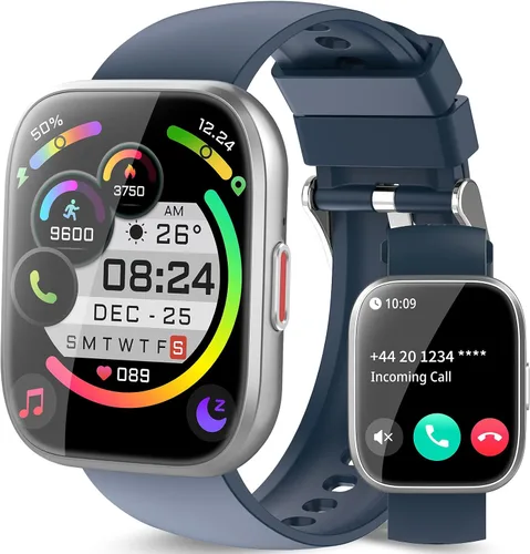 Reloj inteligente aycy para hombre y mujer, Bluetooth, con función de llamada, pantalla táctil HD de 1.85", reloj de fitness con monitor de sueño y