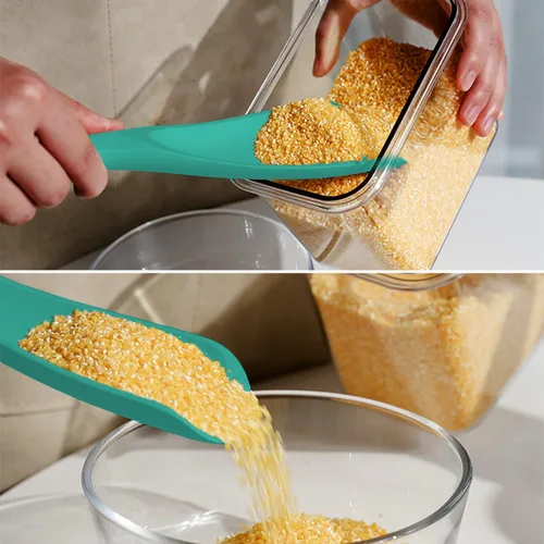 Miniatura 7 de Cuchara de espátula de silicona, excelente tanto para cocinar como para servir, duradera, libre de BPA, silicona negra mate, diseño sin costuras