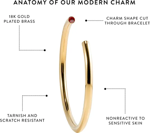 Miniatura 2 de Stella Valle Birthstone Bracelet - 18K Gold Plated Brass Cuff Bracelet with White Swarovski Crystals