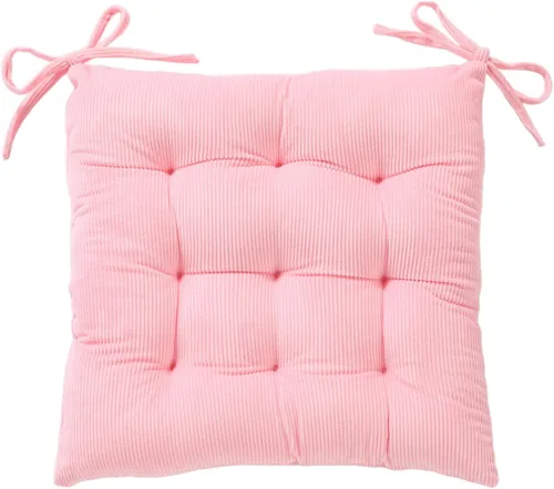 Miniatura 13 de HLOVME - Cojín de silla de corduroy con lazos, ultra suave y cálido, cojín de suelo para niños, rincón de lectura, cómodo, cojín cuadrado para Rojo