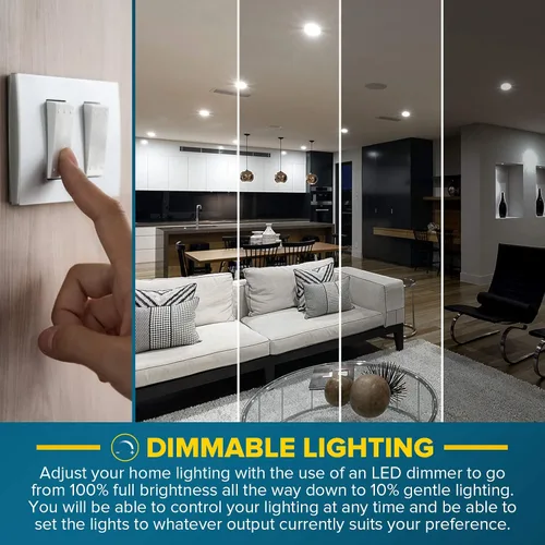 Miniatura 3 de SUNPERIAN Bombilla LED BR30, 8.5 W = 65 W, 4000 K blanco frío, 800 lúmenes, bombillas de inundación regulables para latas empotradas, clasificación