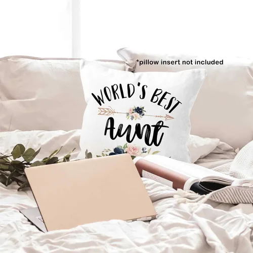 Miniatura 4 de World's Best Aunt Gifts - Funda de almohada de 18 x 18 pulgadas, funda de almohada de cumpleaños para tía y tía, funda de almohada cuadrada
