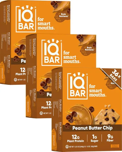 Miniatura 11 de IQBAR - Barras de proteínas para el cerebro y el cuerpo a base de plantas - Banana y nuez - 24 unidades - Keto, veganas, bajas en carbohidratos