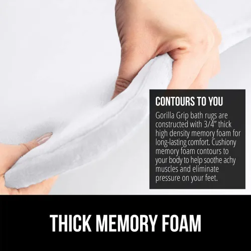Miniatura 4 de GORILLA GRIP Tapete de baño de espuma viscoelástica grueso, terciopelo suave y absorbente, puntos duraderos en la parte inferior, lavable a máquina