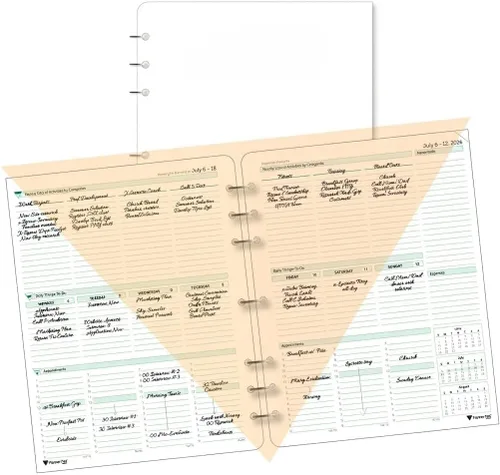 Miniatura 11 de Planner Pad Organizador de 12 meses, de 7 agujeros, hojas sueltas, embudo de 3 niveles, octubre de 2025 a septiembre de 2026 / año académico