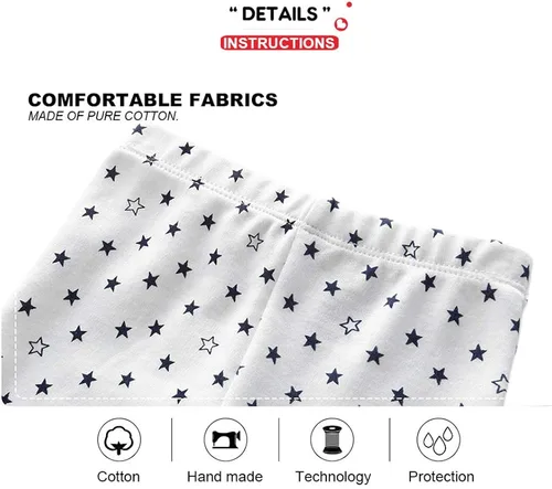 Miniatura 5 de Paquete de 4 pantalones unisex de algodón para bebé recién nacido leggings casuales bordados de 0 a 24 meses para niños y niñas