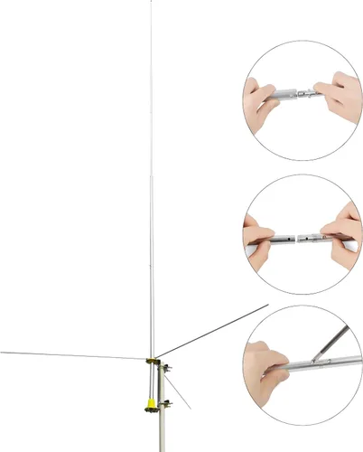 Miniatura 2 de Antena base de 26-28 Mhz, antena exterior CB de 20.3 ft (20.3 pies) con conector hembra UHF para radio transceptor de base móvil Midland Cobra Yaesu