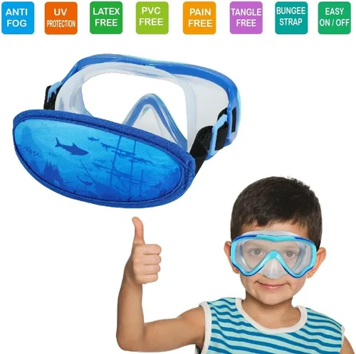 Miniatura 2 de Gafas de natación para niños de 6 a 14 años, máscara de buceo sin enredos, gafas de agua, cubierta de nariz para jóvenes y jóvenes 1 unidad: azul